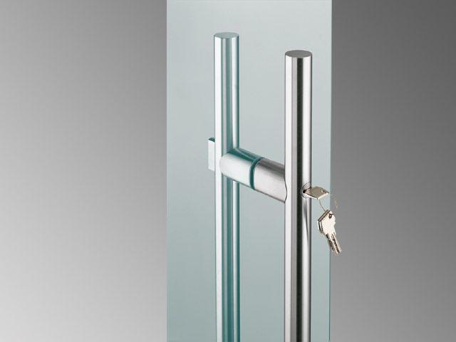 Glass Door Handles with Integrated Locks